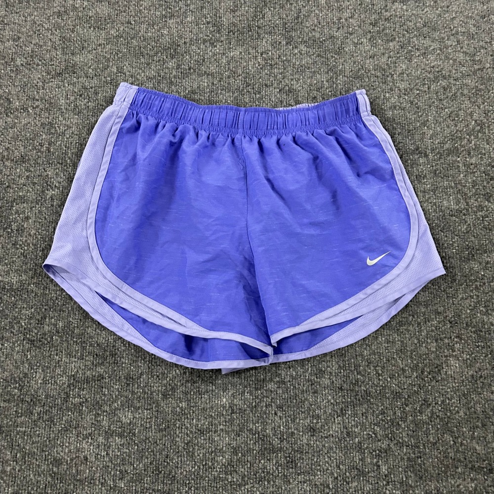 Nike Athletic Shorts Womens Size L Purple Dri-Fit Running Breathable Mesh Trim